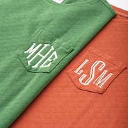 duo quilted sweatshirts in pumpkin and sage - up close