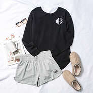 heathered grey boxer shorts flatlay