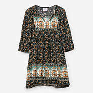 puff sleeve dress in black paisley