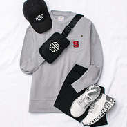 nc state wolfpack heathered gray sweatshirt with belt bag