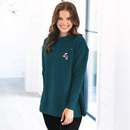 deep teal coastal carolina chanticleers blue crewneck sweatshirt