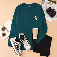 deep teal coastal carolina chanticleers crewneck sweatshirt flatlay