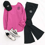 Monogrammed Open Back Sweatshirt