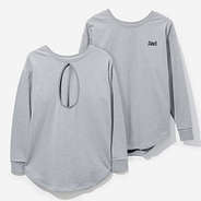Monogrammed Open Back Sweatshirt in Heathered Grey