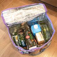 jewel ikat reusable insulated bag inside shot