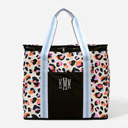 Monogrammed Reusable Insulated Bag in Sunset Leopard