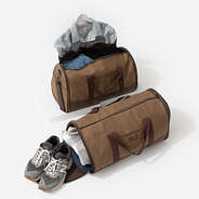Personalized Waxed Canvas Convertible Weekend Bag in Brown