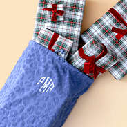 monogrammed gift sack with presents