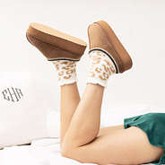 platform hickory moccasins with leopard socks