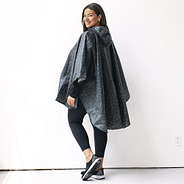 back of onyx leopard rain poncho