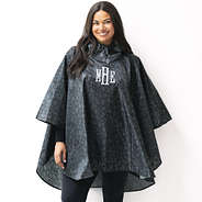 girl wearing monogrammed onyx leopard poncho close up