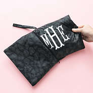 onyx leopard monogrammed poncho folded