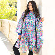 watercolor rain poncho on peyton