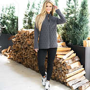 charcoal quilted full zip jacket on rachel