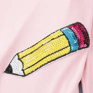 sequin teacher sweatshirt up close