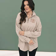 monogrammed heathered fleece pullover with leggings