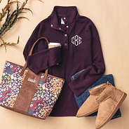 quilted pulllover in plum ootd