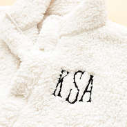 oatmeal oversized sherpa vest up close