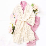 monogrammed plush robe with softspun pajamas