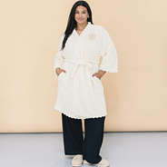 girl wearing personalized plush robe