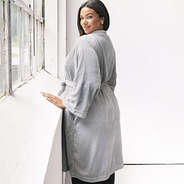 side of full length plush robe