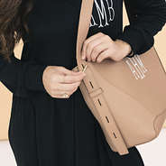 personalized bucket bag up close