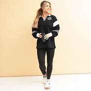 black collared pullover on rachel