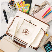 Tote caddy with art supplies spill shot