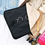 personalized hanging packing organizer collapsed in suitcase