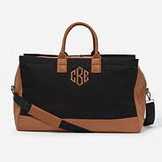 monogrammed upscale weekender in black