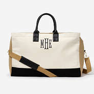 monogrammed upscale weekender in ivory
