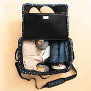 sapphire leopard rolling duffel bag inside shot