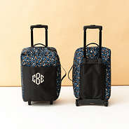 sapphire leopard rolling duffel bag studio shot