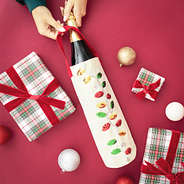 ivory wine gift bag flatlay