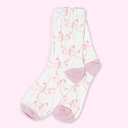 bow socks in pink bows with pink background