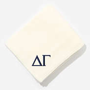 Delta Gamma Plush Blanket in Ivory