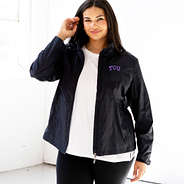 Black TCU Horned Frogs Rain Jacket