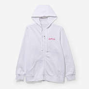 monogrammed hooded sweatshirt jacket in navy