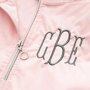 blush windbreaker pullover up close