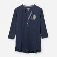 monogrammed henley in navy