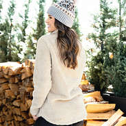 fuzzy sherpa pullover back view