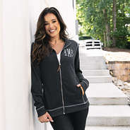 heathered charcoal lightweight jacket worn by girl