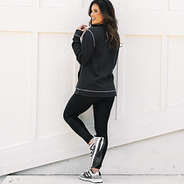 back of heathered charcoal lightweight jacket