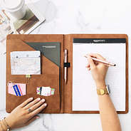 inside of personalized portfolio with work supplies