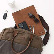 personalized portfolio and mens messenger bag