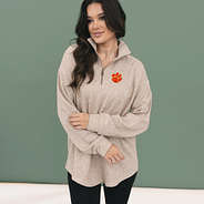 Clemson Tigers Heathered Fleece Pullover Lifestyle