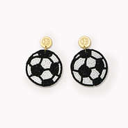 monogrammed soccer earrings