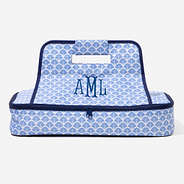 Monogrammed Casserole Carrier in Blue Shells