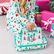 mint wonderland casserole carrier with softspun pajama set