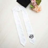 white graduation stole flatlay